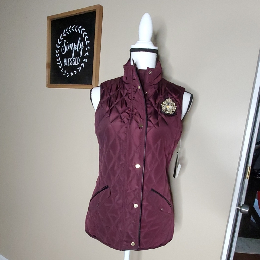 BNWT Ralph Lauren Quilted Vest in plum